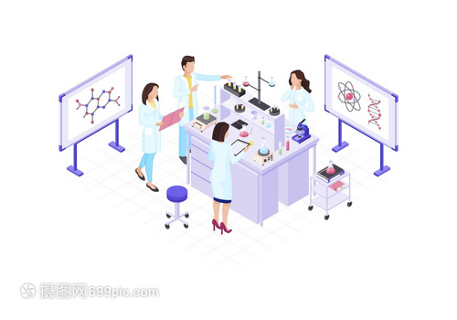 遺傳學生物技術研究實驗室的3D概念